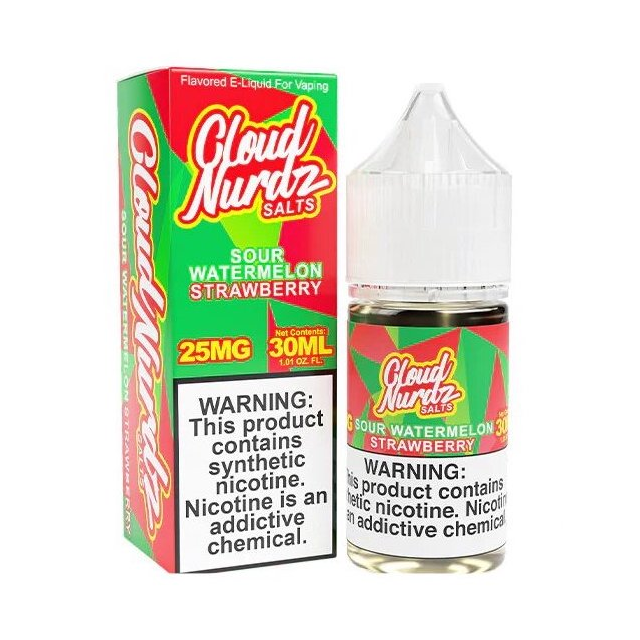 Juice Cloud Nurdz Salts | Sour Watermelon Strawberry 30mL Cloud Nurdz - 1